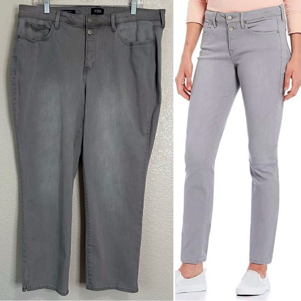 NYDJ Sheri Slim High Rise Double Button Fly Ankle Jeans, Size 16W
